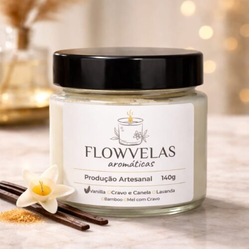 Vela de pote Aromática Fragrância de Baunilha 140g